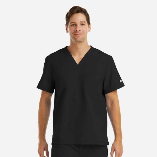 Men's chest pocket v-neck top | 5801 - image 2