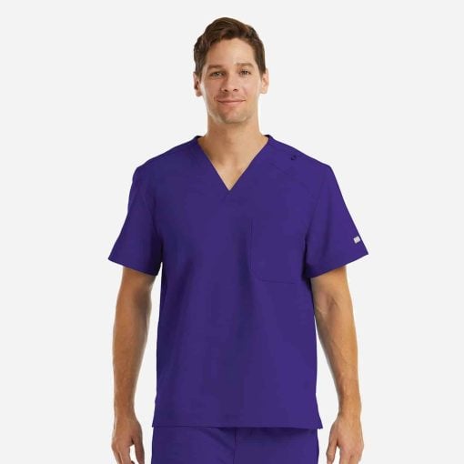 Men's chest pocket v-neck top | 5801 - image 6