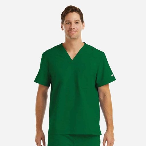 Men's chest pocket v-neck top | 5801 - image 7
