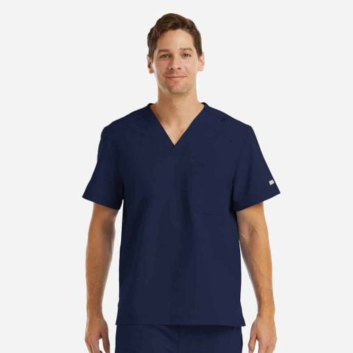 Men's chest pocket v-neck top | 5801 - image 8
