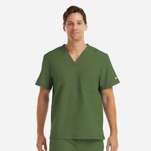 Men's chest pocket v-neck top | 5801 - image 9