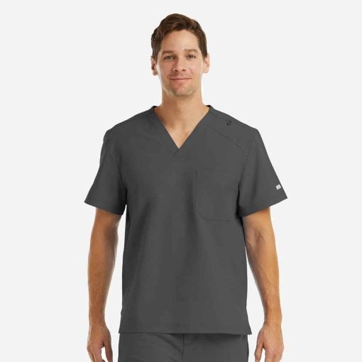 Men's chest pocket v-neck top | 5801 - image 10