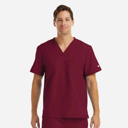 Men's chest pocket v-neck top | 5801 - image 16