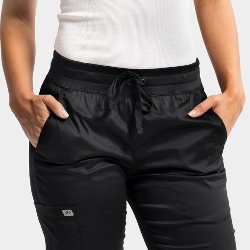 Women's semi-tapered pant w/ yoga style waistband | 6802 - image 8