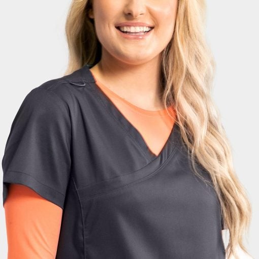 Women's mock wrap knit side top | 2803 - image 6