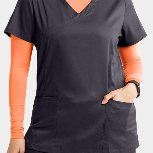Women's mock wrap knit side top | 2803 - image 5