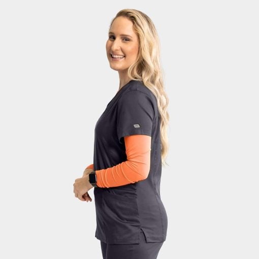 Women's mock wrap knit side top | 2803 - image 3