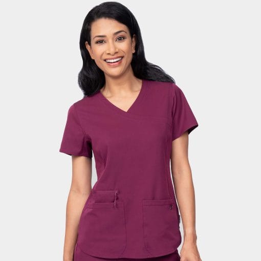 Women's mock wrap scrub top | 1057 - image 2