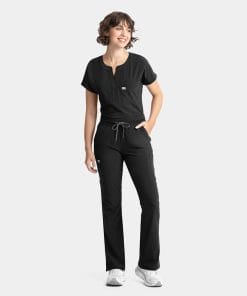 Epic by irg 9813 womensyogawaistbandflarepant black blk 06 irg scrubs