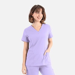 Women's Double V-Neck Top | 5001 - Lavender, LG