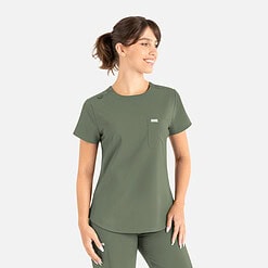 Women's Tuckable Round Neck Top | 5005 - Olive, SM