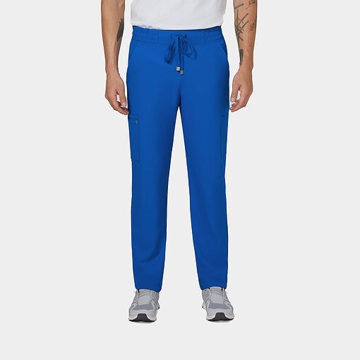 Cureology neuro cargo pant c601 in black — men's cargo scrub pant model photo