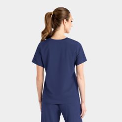 Alternative view of women's round neck top | epic scrubs 4805