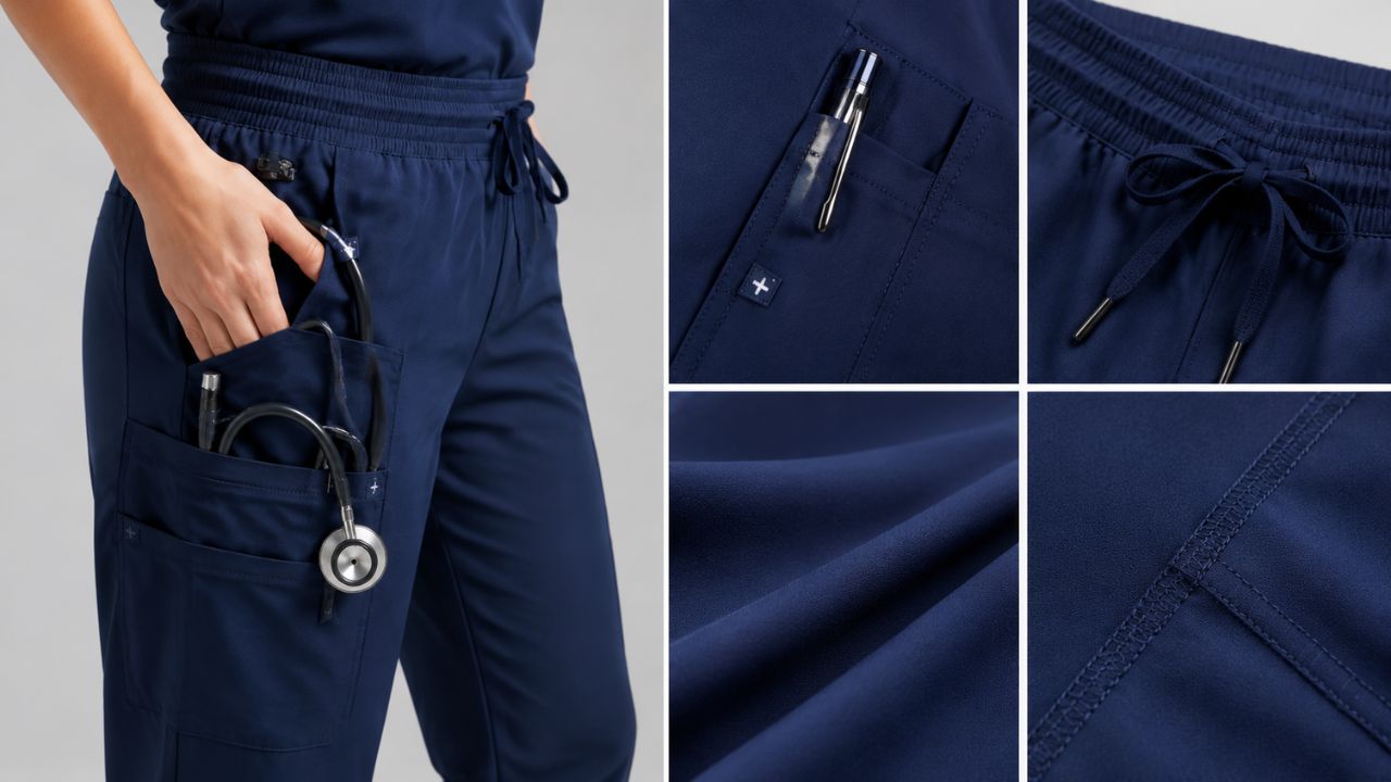 How should healthcare professionals choose scrubs for long shifts